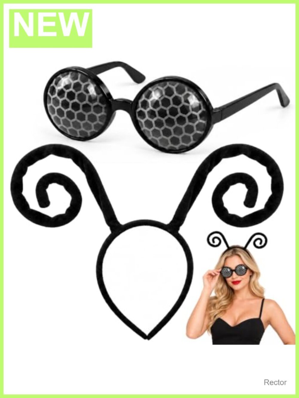 Butterfly Antenna Headband & Bug Glasses Halloween Costume Set